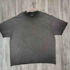 Acid Wash Dark Vintage Grey Boxy Tee